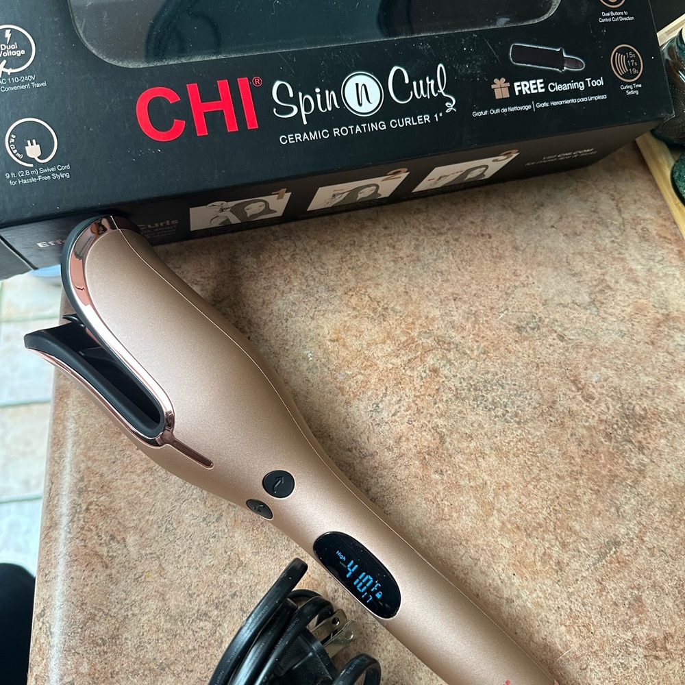 Chi Spin N Curl Ceramic Rotating Curler - Rose Gold
